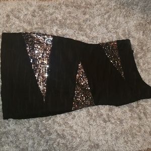 Sliver and black dress